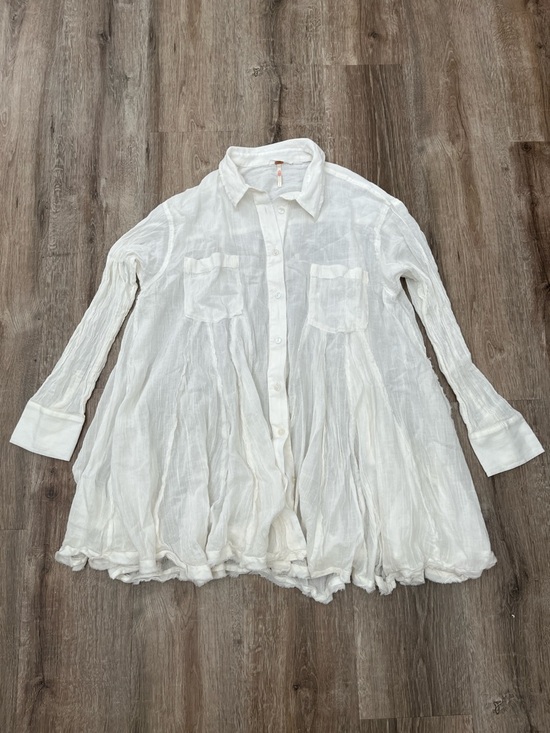 Free People Tops - NWOT Free People White Sheer Flared Button-Up Tunic